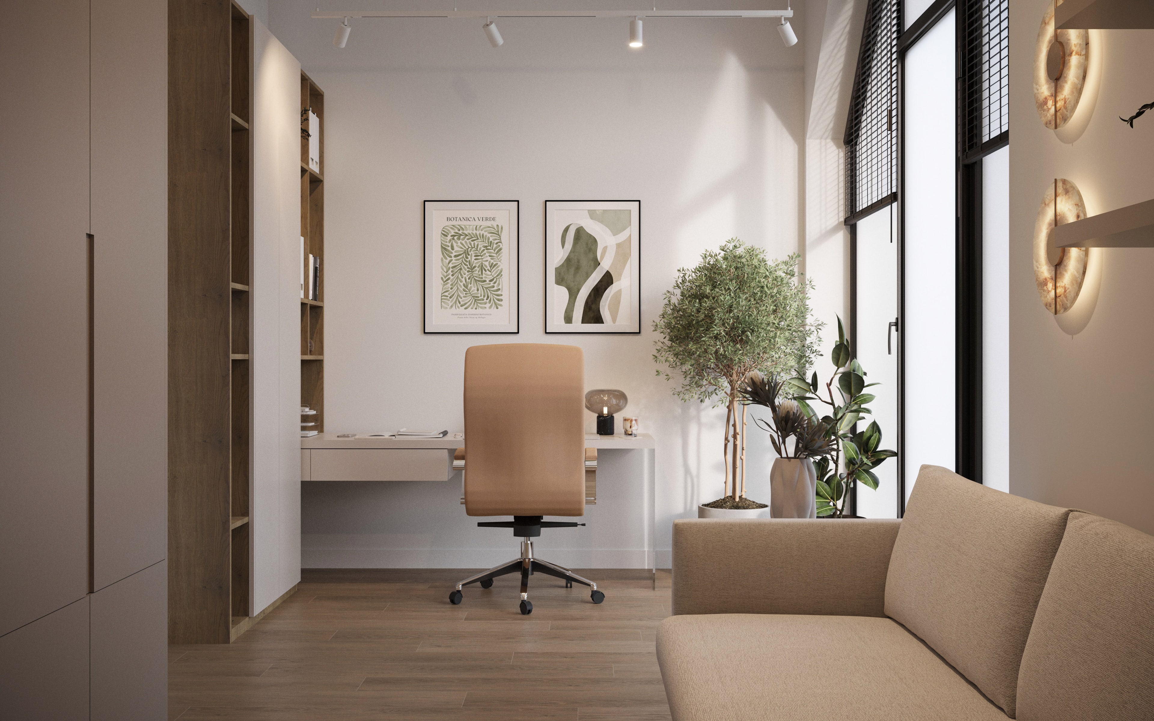 Soft Modern Residence — Salon w kremowej palecie z obłymi meblami